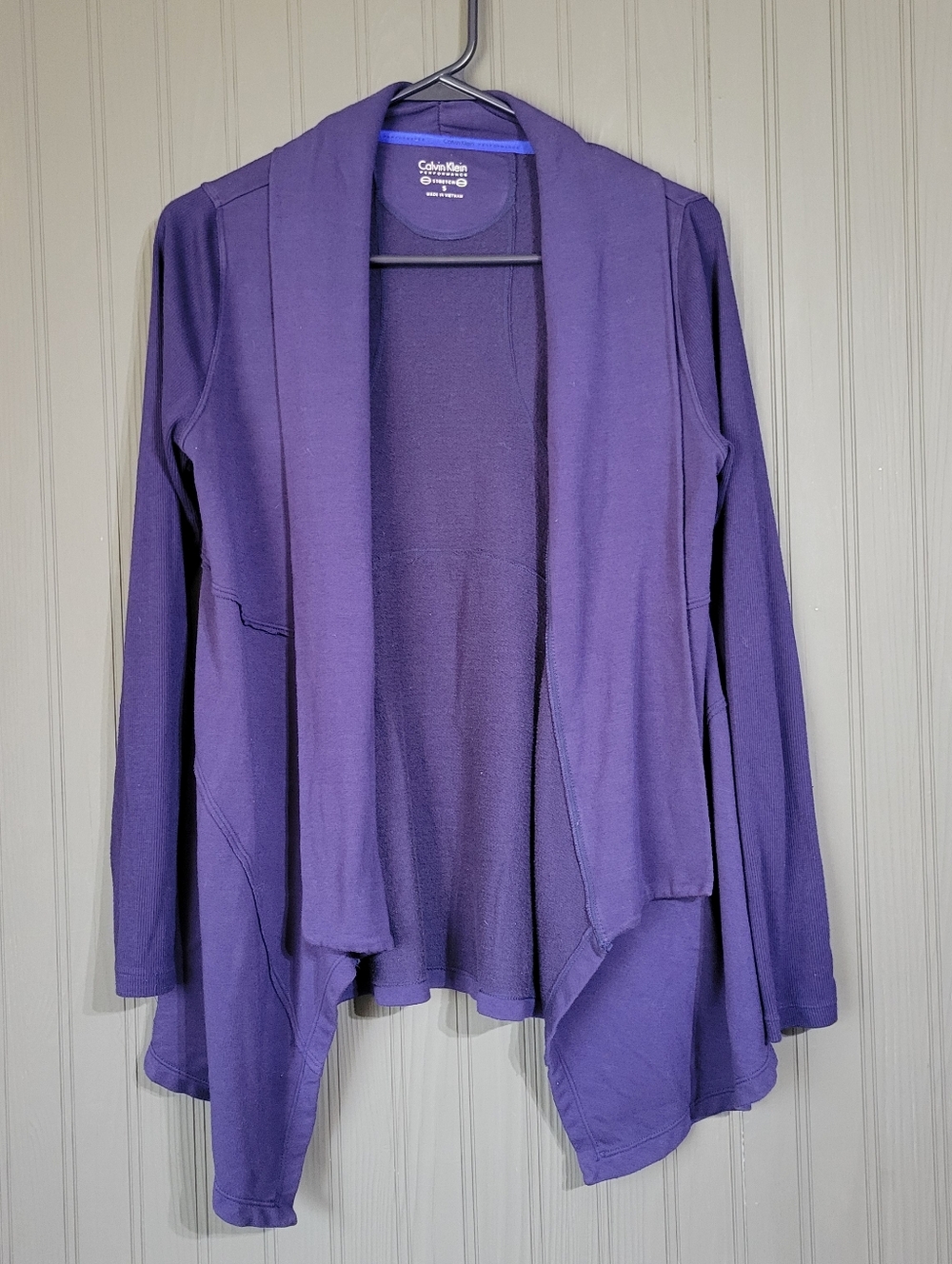 Calvin Klein Performance Open Front Knit Cardigan Sweater Blue Women's Small
